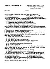 Đề và đáp án thi thử học kì I Lịch sử lớp 12 - Năm học 2016-2017 - Trường THPT Trần Quang Khải